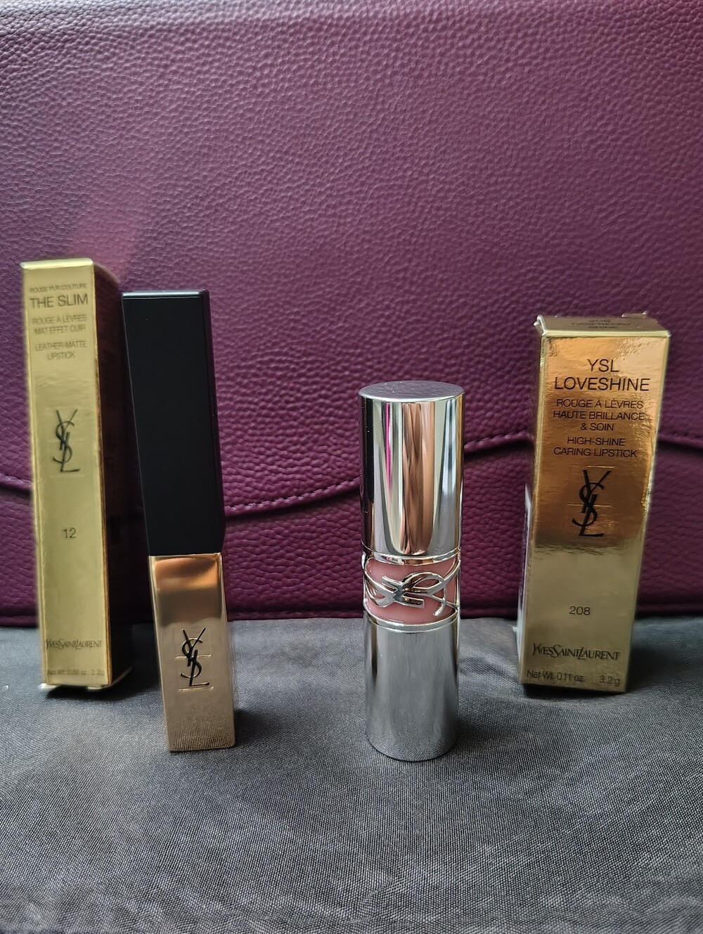 NEW YSL THE SLIM 12 Matte Lipstick / YSL LOVESHINE 208 Lipstick